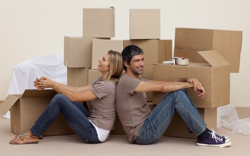 Careful loading of household items for a flat move