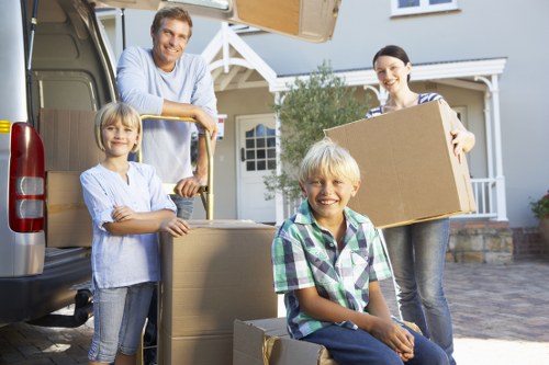 Professional movers planning access and parking for a Bellingham property