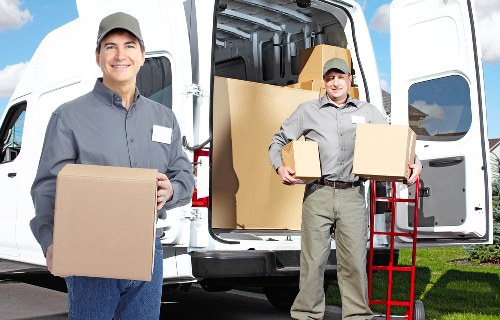 Commercial moving van setup for a Bellingham office relocation