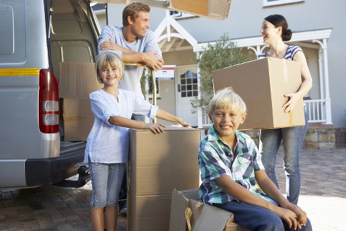 Office furniture and equipment prepared for a Bellingham business move