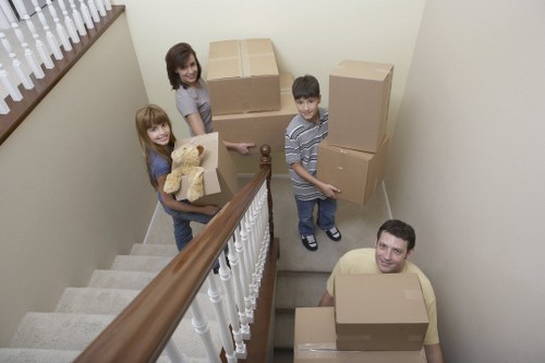 Commercial packing and unpacking setup for a Bellingham business relocation